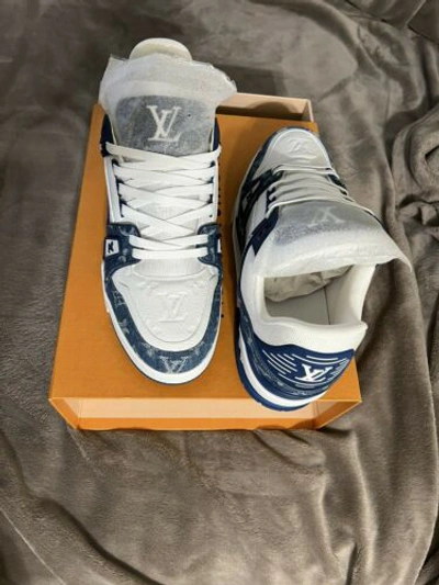 Louis Vuitton Blue LV Trainer Sneaker Size 11 US 12.5 Virgil Abloh