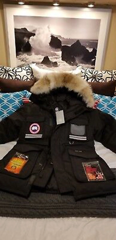 Pre-owned Canada Goose 2022 Latest Grey Label Edition Black  Snow Mantra Large Parka Jacket In Gray