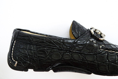 Pre-owned Ferragamo Salvatore  Crocodile Alligator Leather Shoes 8.5 Us 42.5 Euro 7.5 Uk In Brown
