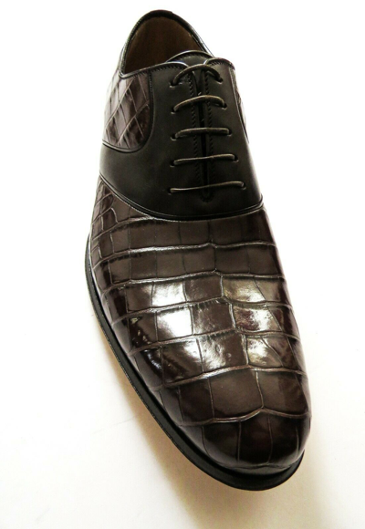 A. Testoni Crocodile Brown Loafers Pre-owned A.testoni Testoni Brown Crocodile Alligator  main image 4