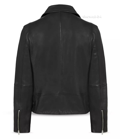Pre-owned John Varvatos Star Usa Xl Bruce Biker Leather Jacket Men's Moto Racer Midweight In Black