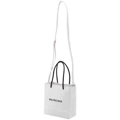 Pre owned Balenciaga Ladies White Leather Xxs Shopping North South
