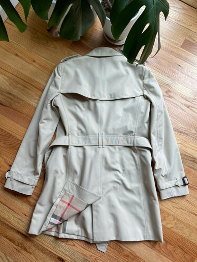 Pre-owned Burberry Womens Harbourne Trench Jacket Coat Us 10 M Stone Beige In Stone/beige