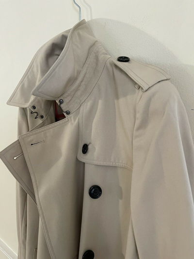 Pre-owned Burberry Womens Harbourne Trench Jacket Coat Us 10 M Stone Beige In Stone/beige