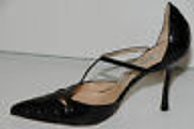 Pre-owned Manolo Blahnik $5400  Valon Bb Black Alligator Crocodile Shoes 39.5 9