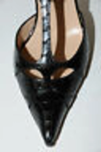 Pre-owned Manolo Blahnik $5400  Valon Bb Black Alligator Crocodile Shoes 39.5 9