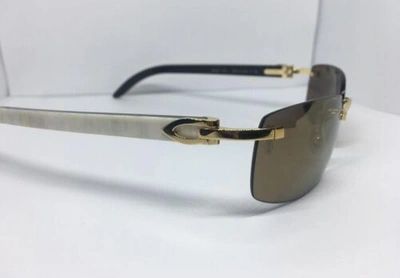 Pre-owned Cartier Buffalo Horn Sunglasses Rimless 2021 In Brown