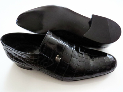 Pre-owned Stefano Ricci Black Crocodile Leather Loafer Shoes 11.5 Us 44.5 Euro 10.5 Uk