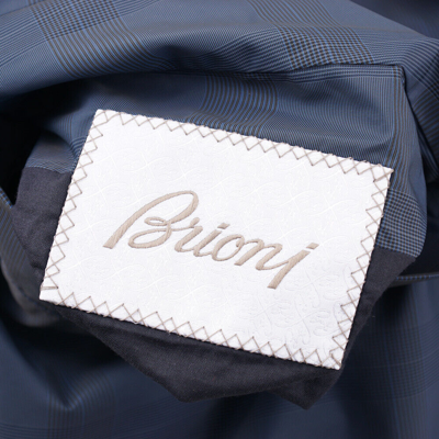 Pre-owned Brioni $4150  Reversible Cotton And Nylon Jacket With Leather Details Xxl In Blue, Tan