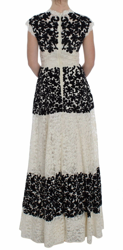 Pre-owned Dolce & Gabbana Dress Floral Lace Ricamo Long Ball Maxi It38 / Us4/ S Rrp $2100 In Multicolor