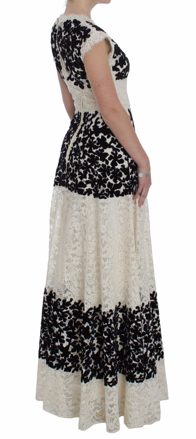 Pre-owned Dolce & Gabbana Dress Floral Lace Ricamo Long Ball Maxi It38 / Us4/ S Rrp $2100 In Multicolor