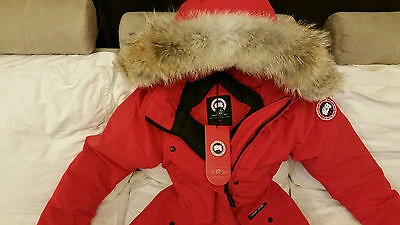 Pre-owned Label Edition Brand Red  Red Canada Goose Trillium Small Parka Jacket In Sunfire Red