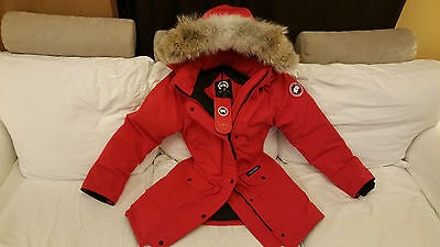 Pre-owned Label Edition Brand Red  Red Canada Goose Trillium Small Parka Jacket In Sunfire Red