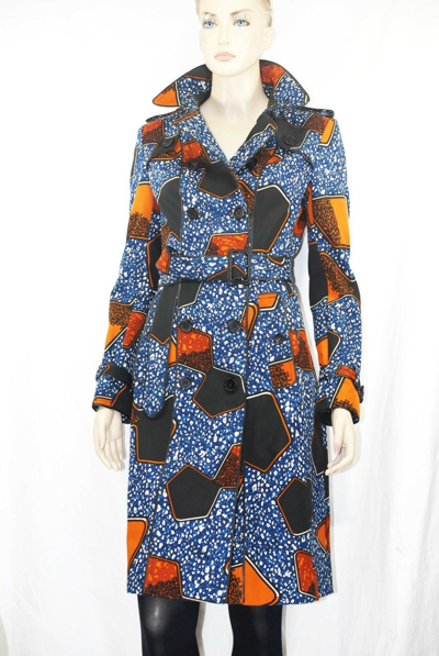 Pre-owned Burberry $2,995 Runway  Prorsum 6 8 40 Eclectic Print Trench Coat Women Lady In Multicolor