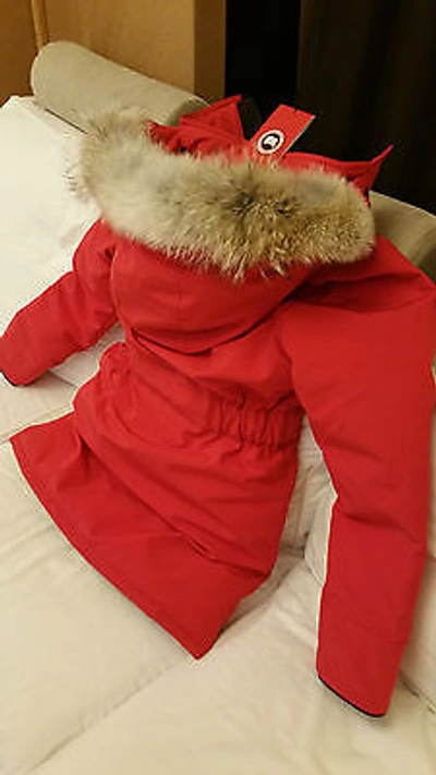 Pre-owned Label Edition Brand Red  Red Canada Goose Trillium Small Parka Jacket In Sunfire Red
