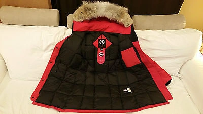 Pre-owned Label Edition Brand Red  Red Canada Goose Trillium Small Parka Jacket In Sunfire Red