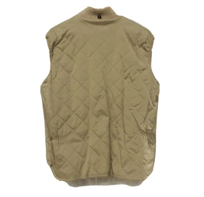 Pre-owned Loro Piana Horsey Beige Nylon Brown Leather Collar Men's Jacket Coat
