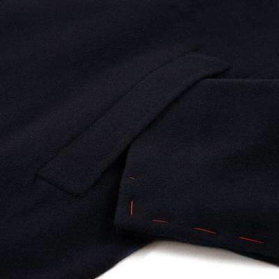 Pre-owned Isaia Napoli Solid Navy Blue Soft Brushed Wool Overcoat 46r To 48r Coat