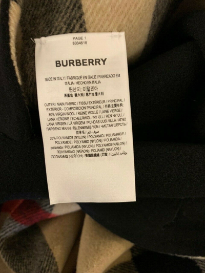 Pre-owned Burberry Women Tisbury Exploded Check Reversible Wool Coat Jacket Black Sz 6