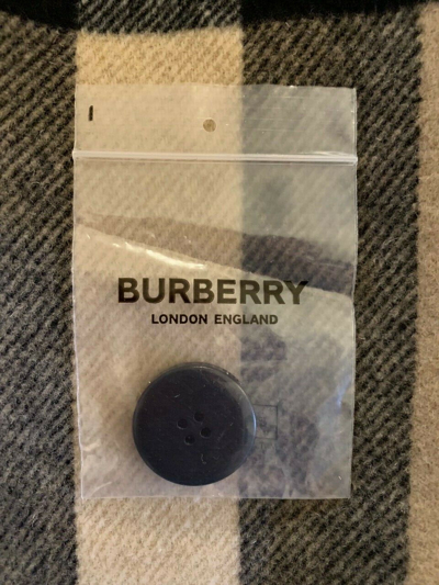 Pre-owned Burberry Women Tisbury Exploded Check Reversible Wool Coat Jacket Black Sz 6