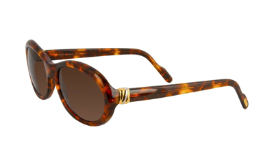 Pre-owned Cartier Jaspe Sunglasses T8200238 Tortoise Brown Frame Brown Lens France