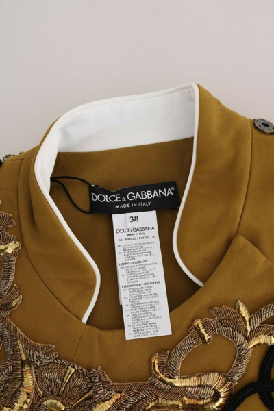 Pre-owned Dolce & Gabbana Vest Jacket Yellow Crystal Cross Runway It40 / Us6 / S Rrp $8800
