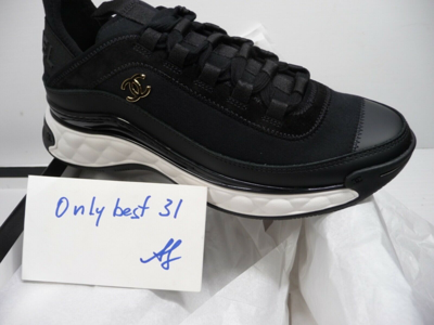 Pre-owned Chanel 2022 Black Calfskin Sneakers Runners Trainers 35 - 41.5  Eur Sizes