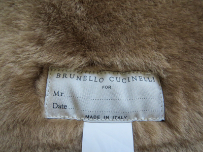 Pre-owned Brunello Cucinelli Long Hooded Shearling Fur Parka Coat Leather Trim Size Medium In Brown