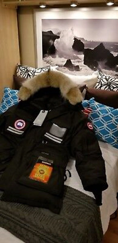Pre-owned Canada Goose 2022 Grey Label Hologram Tag Black  Snow Mantra Medium Parka Jacket In Gray