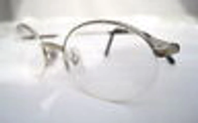 Pre-owned Cartier Eyeglasses Glasses Oval Platinum T8100370 Semi Rimless- 100% Authentic In Clear