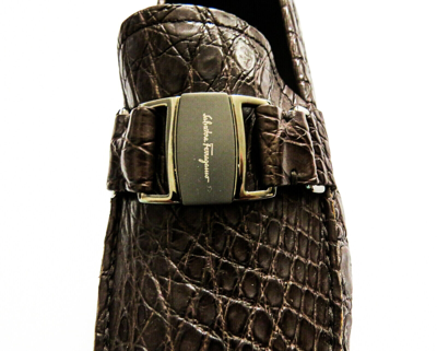 Pre-owned Ferragamo Salvatore  Brown Crocodile Leather Shoes Size 7.5 Us 41.5 Euro 6.5 Uk