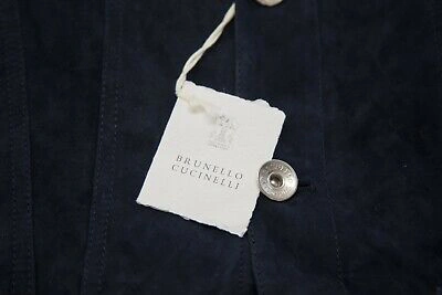 BRUNELLO CUCINELLI Pre-owned Nwt$6295  Men Multi-textured Leather Suede 2tone Jacket M A211 In Blue