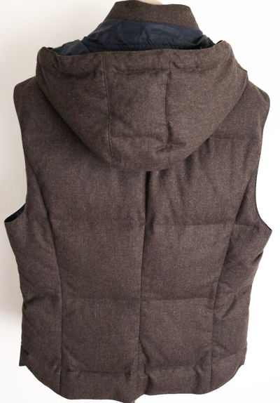 Pre-owned Brunello Cucinelli $3995  100% Cashmere Thick Ribbed Hooded Cardigan Jacket 50 Eu In Brown