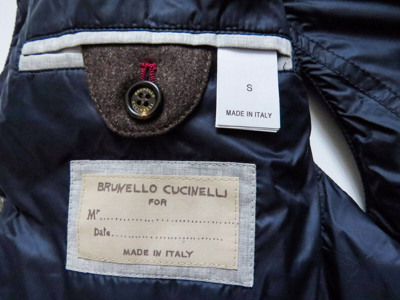 Pre-owned Brunello Cucinelli Gray 100% Cashmere Hooded Goose Down Vest Gilet 54 Euro Xl In Brown