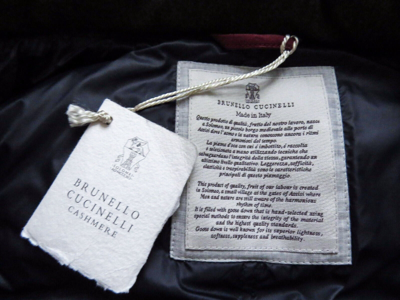 Pre-owned Brunello Cucinelli Gray 100% Cashmere Hooded Goose Down Vest Gilet 54 Euro Xl In Brown