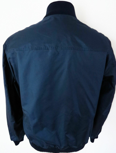 Pre-owned Brioni $3675  Blue Quilted Reversible Silk Jacket Bomber Leather Trim Size Large