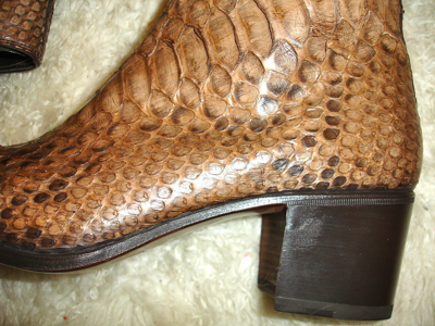 Pre-owned Saint Laurent Rare Ysl  Jonny 65 Genuine Python Boots Tag Sizes 44.5 And 45.5 In Brown