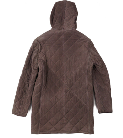Pre-owned Mandelli Quilted Suede Leather Parka With Loro Piana Cashmere Lining S (eu 48) In Brown