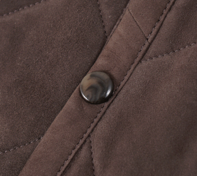 Pre-owned Mandelli Quilted Suede Leather Parka With Loro Piana Cashmere Lining S (eu 48) In Brown