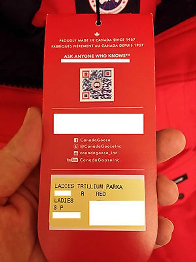 Pre-owned Canada Goose Brand "red" (red Label)  Trillium Small Arctic Parka Jacket In Sunfire Red