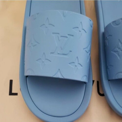 Louis Vuitton Sunbath LV Monogram Slides - Blue Sandals, Shoes