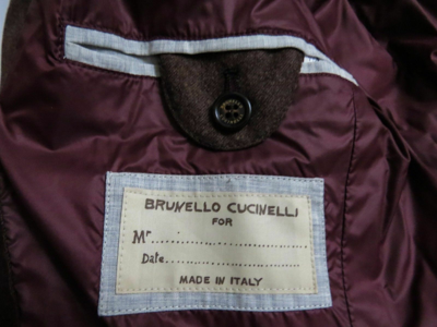 Pre-owned Brunello Cucinelli Reversible Tan Gray 100% Cashmere Bomber Jacket 50 Eu Medium In Brown