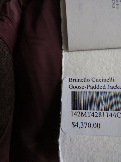 Pre-owned Brunello Cucinelli Reversible Tan Gray 100% Cashmere Bomber Jacket 50 Eu Medium In Brown