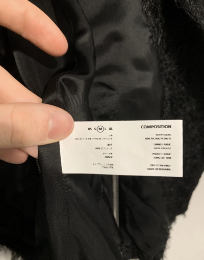 Pre-owned Kiko Kostadinov F/w 19 Goff Zip Darted Jacket Furry Black Size Medium