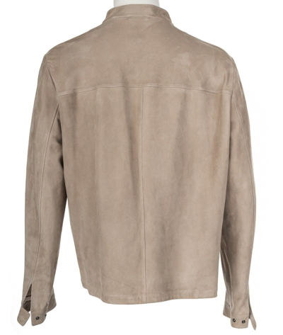 Pre-owned Loro Piana $5995  Taupe Soft Lambskin Suede Potomac Bomber Jacket Size 2xl Xxl In Brown