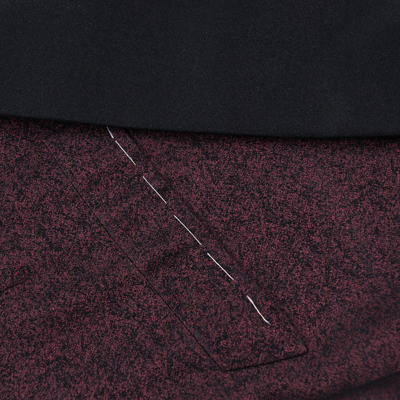 Pre-owned Zilli Burgundy Patterned Peak Lapel Silk Tuxedo 40r (eu 50) Formal Suit In Red