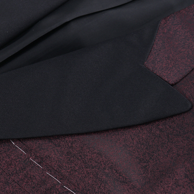 Pre-owned Zilli Burgundy Patterned Peak Lapel Silk Tuxedo 40r (eu 50) Formal Suit In Red