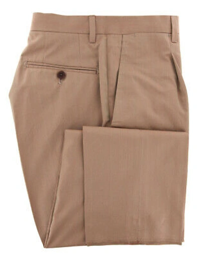 Pre-owned Luigi Borrelli $3300  Light Brown Cotton Solid Suit - (lbdp175160r8)