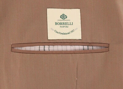 Pre-owned Luigi Borrelli $3300  Light Brown Cotton Solid Suit - (lbdp175160r8)
