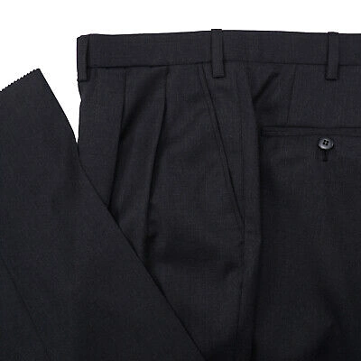 Pre-owned Brioni Regular-fit Solid Charcoal Gray Wool Suit Us 48r (eu 58)